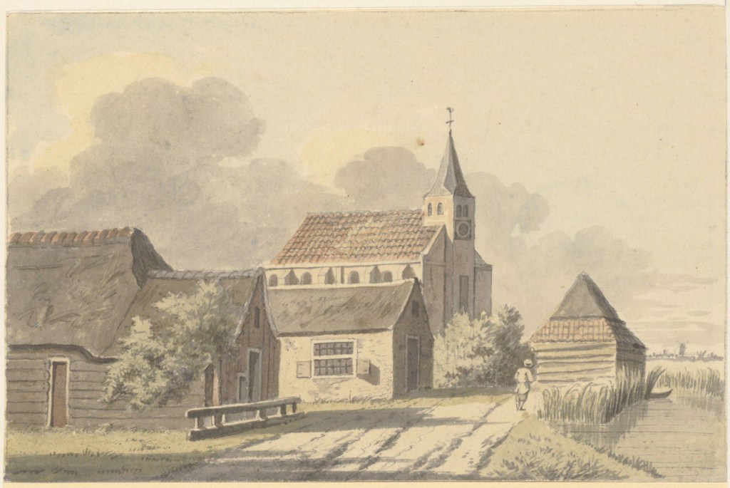 Deze prachtige prent die u hier ziet is trouwens van de hand van Hendrik Tavenier. We zien het Oudendijk anno 179